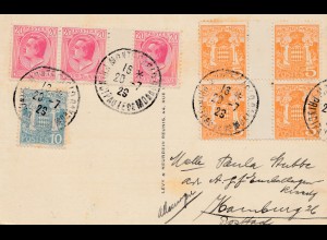 Monaco: 1926: Ansichtskarte nach Hamburg, ZDR