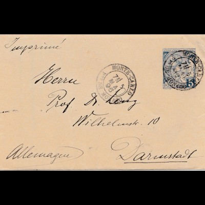 Monaco: 1896 Brief nach Darmstadt
