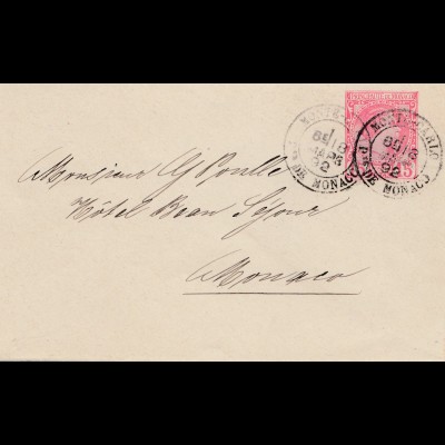 Monaco: 1892: Inlandsbrief
