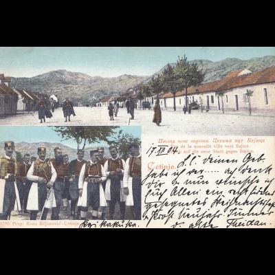 Montenegro: 1904: Ansichtskarte nach Dornum