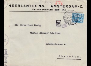 Niederlande: 1941 Amsterdam nach Chemnitz - OKW Zensur