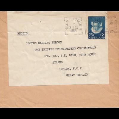 Niederlande: 1957: Brief nach London