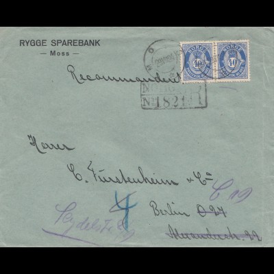 Norwegen: 1924: Moss nach Berlin