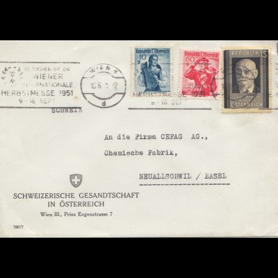 Österreich: 1951: Wien nach Neuallischwill/Basel