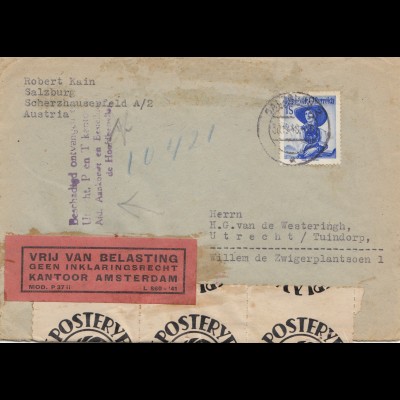 Österreich: 1948: Salzburg nach Utrecht/Niederlande: Beschädigt Amsterdam