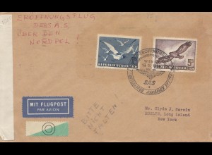 Österreich: 1954: SAS Eröffnungsflug über Nordpol nach USA