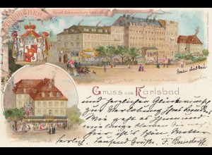 Österreich: 1899 Ansichtskarte Karlsbad nach Soest
