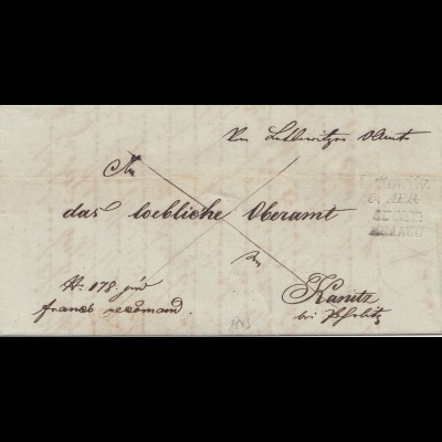 Österreich: 1845: Brief mit Inhalt nach Kanitz