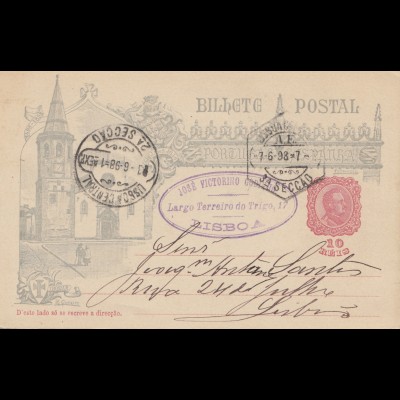 Portugal: 1898: Seccao nach Lisboa - Ganzsache