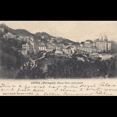 Portugal: 1907: Ansichtskarte Cintra nach England