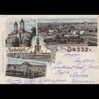 Rumänien: 1898: Ansichtskarte Jassy