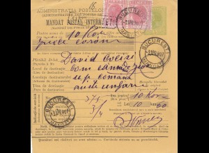 Rumänien: 1907: Mandat Postal International: Bucuresti nach Ungarn