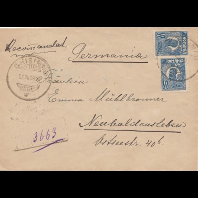 Rumänien: 1924: Brief nach Neuhaldensleben