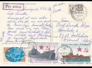 Russland: 1977: Ansichtskarte als Luftpost nach Zollikon