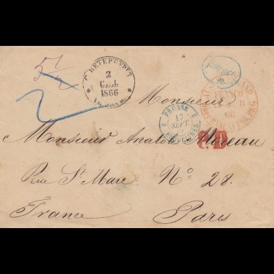 Russland: 1866: Brief nach Paris