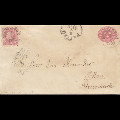 Schweden: 1890: Brief nach Pettau