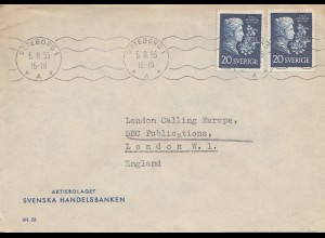 Schweden: 1955 Brief aus Göteborg nach London