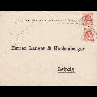 Schweden: 1890: SAndvike nach Leipzig