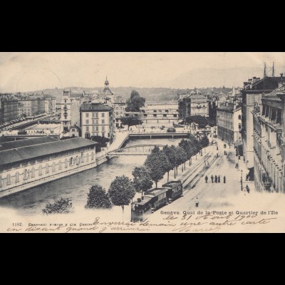Schweiz: 1900: Ansichtskarte Genf Quai