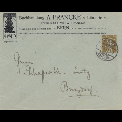Schweiz: 1910: Buchhandlung Bern nach Burgdorf