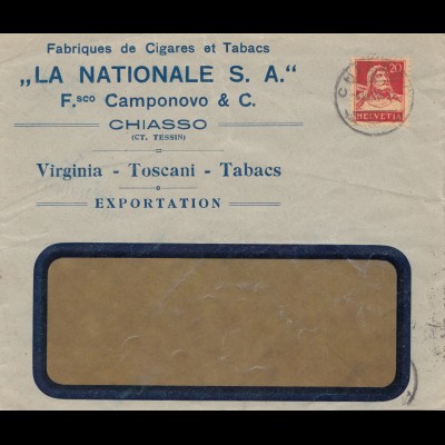 Schweiz: 1927: Chiasso, Tabak, Zigaretten