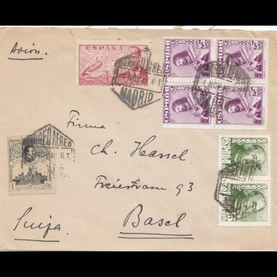 Spanien: 1949: Brief aus Madrid nach Basel