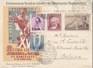 Spanien: 1949: Exposicion Barcelona nach Belgien