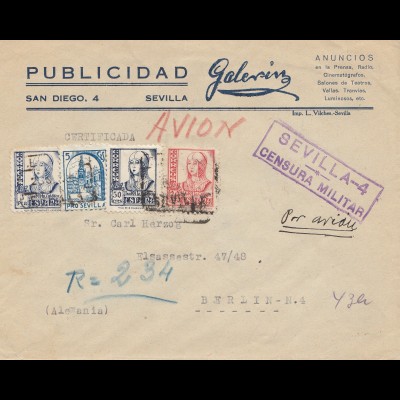 Spanien: 1937: Sevilla nach Berlin, Zensur