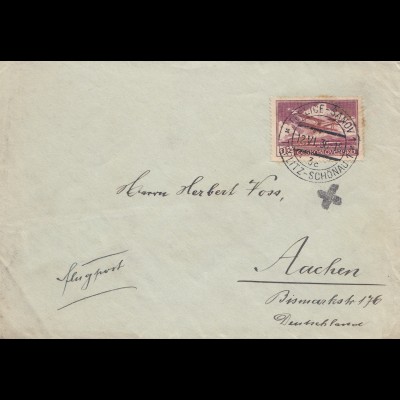 Tschecheslowakei: 1936: Brief Teplitz-Schönau- Flugpost