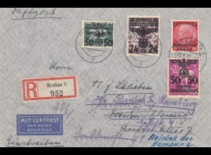 GG: Luftpostbrief Einschreiben Krakau-Hamburg