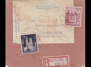 GG: Päckchen Ausschnitt Einschreiben Lemberg nach Frankfurt Oder