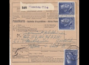 GG: Judaika: Paketkarte Warschau an KZ Mauthausen, Block 4