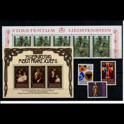 Einige postfrische Marken Liechtenstein