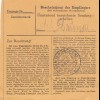 BiZone Paketkarte 1948: Rosenheim nach Eglfing Haar, Heilanstalt
