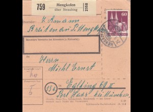 BiZone Paketkarte 1948: Mengkofen nach Eglfing