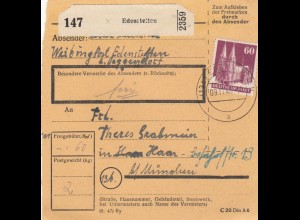 BiZone Paketkarte 1948: Edenstetten nach Haar