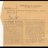 Paketkarte 1947: Miesbach nach Biberg