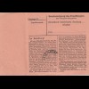 Paketkarte 1948: Roding nach Eglfing-Haar