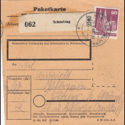BiZone Paketkarte 1948: Schaufling nach Haar