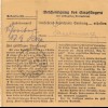 BiZone Paketkarte 1948: Münchennach Putzbrunn, Selbstbucherkarte mit Wert