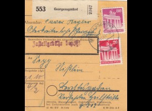 BiZone Paketkarte 1948 Georgensgmünd/Oberbreitenlohe - Berchtesgaden, Heilstätte