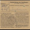 BiZone Paketkarte 1948: Grossingersheim nach Haar bei München
