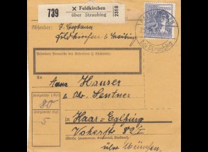 Paketkarte 1947: Feldkirchen nach Haar Eglfing