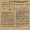 BiZone Paketkarte 1948: Ulm nach Neukeferloh