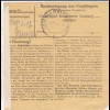 Paketkarte 1946: Bad Tölz nach Biberg Post Schönau
