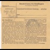 Paketkarte 1948: Hofstatt über Rosenheim nach Thal
