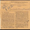 BiZone Paketkarte 1948: Freising nach Haar, Wert 200 DM