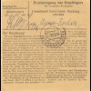 BiZone Paketkarte 1948: Tutzing nach Haar, Wertkarte
