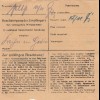 BiZone Paketkarte 1948: München nach Eglfing, Nachnahme, Wertkarte
