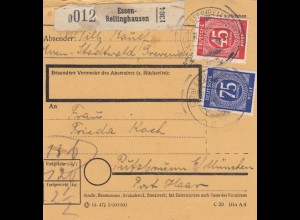 Paketkarte 1948: Essen-Rellinghausen nach Putzbrunn